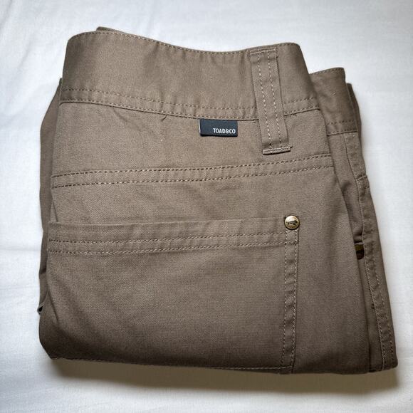 Toad & Co Mission Ridge 5 Pocket Lean Brown Pants Organic Cotton Mens 36X32 EUC - Picture 14 of 14